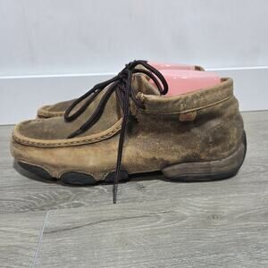 Twisted X Men's Original Chukka Driving Moc Shoes Full Grain Brown Leather 9